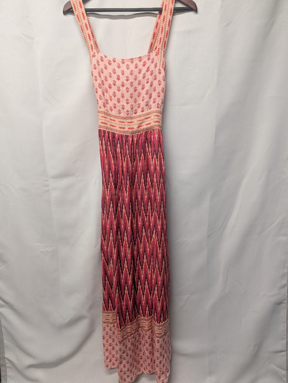 Faherty Pink Patterned Sleeveless Maxi Dress Size Medium, NWOT